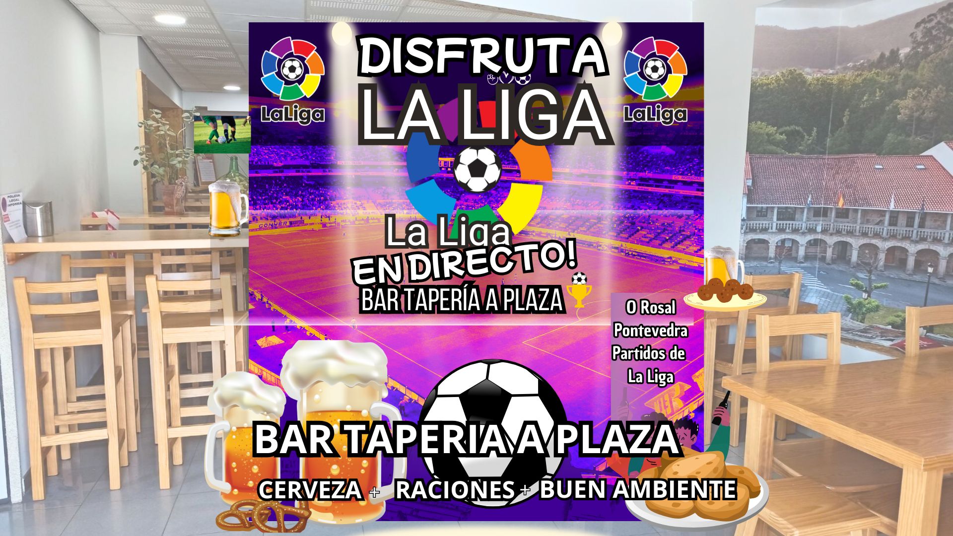 ¡Todos los partidos de La Liga te esperan en Bar Tapería A Plaza!